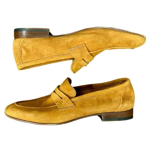 M.GEMI Suede Loafers Made in Italy – Mustard Yellow/Tan – Size 36.5 (US 6.5–7) - Picture 3 of 12